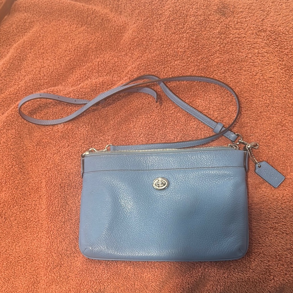 Coach Blue Leather Crossbody Bag